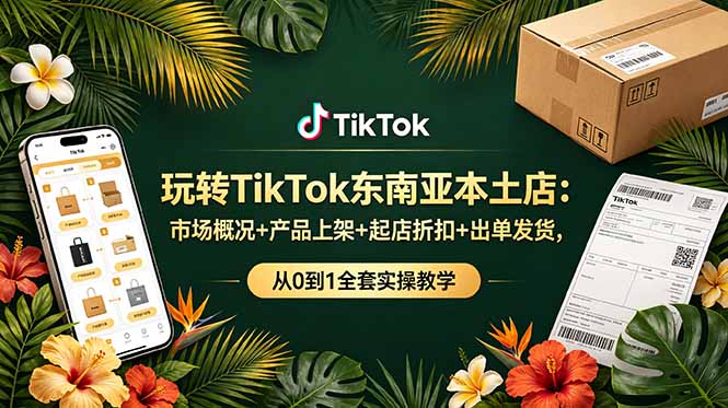 玩转TikTok东南亚本土店:市场概况+产品上架+起店折扣+出单发货,从0到1全套实操教学-神游资源网