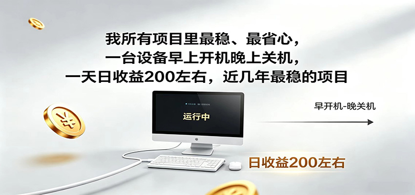 近年最稳挂机副业,一台设备轻松增收,早开晚关,电脑挂机每日稳定收益200+-神游资源网
