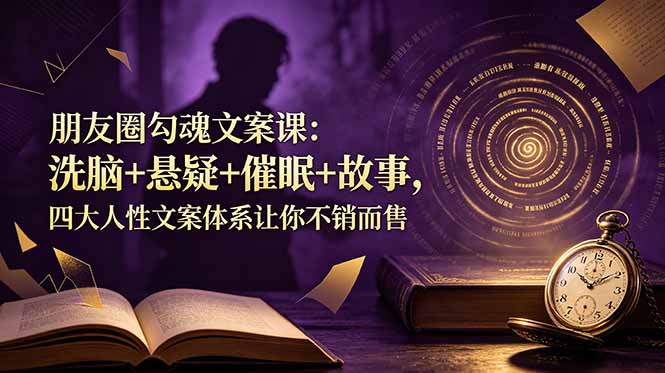 朋友圈勾魂文案课:洗脑+悬疑+催眠+故事,四大人性文案体系让你不销而售-神游资源网